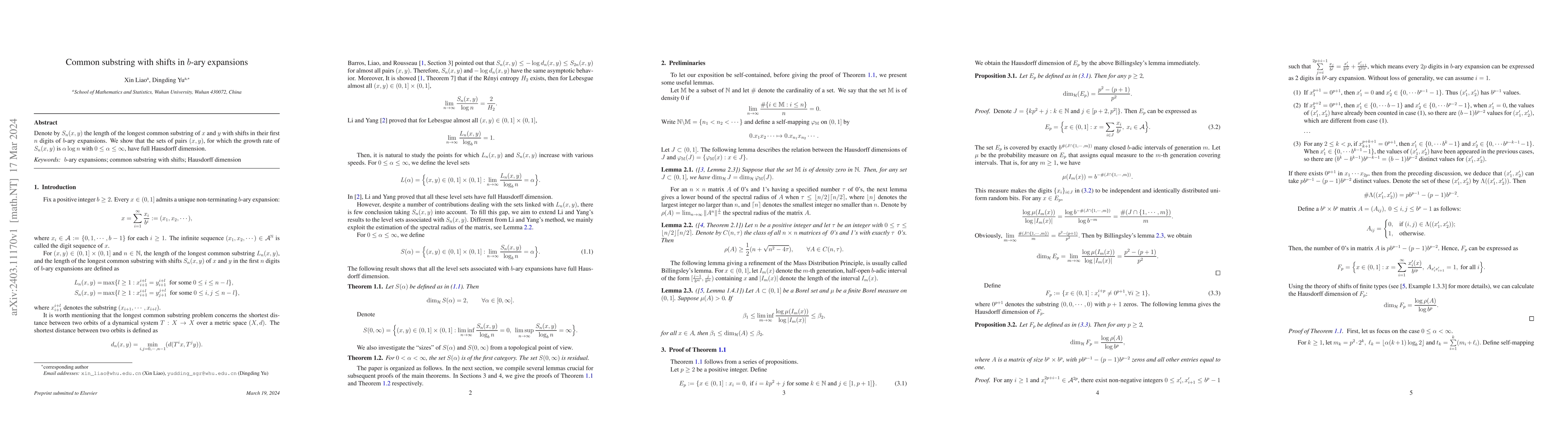 Thumbnail for Common substring with shifts in b-ary expansions