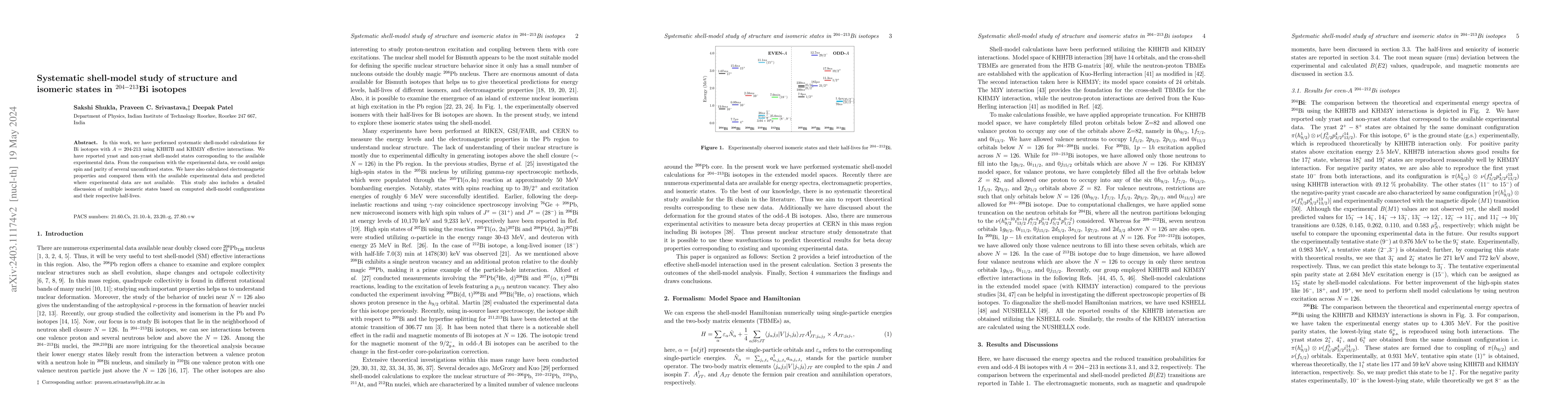 Thumbnail for Systematic shell-model study of structure and isomeric states in
  $^{204-213}$Bi isotopes