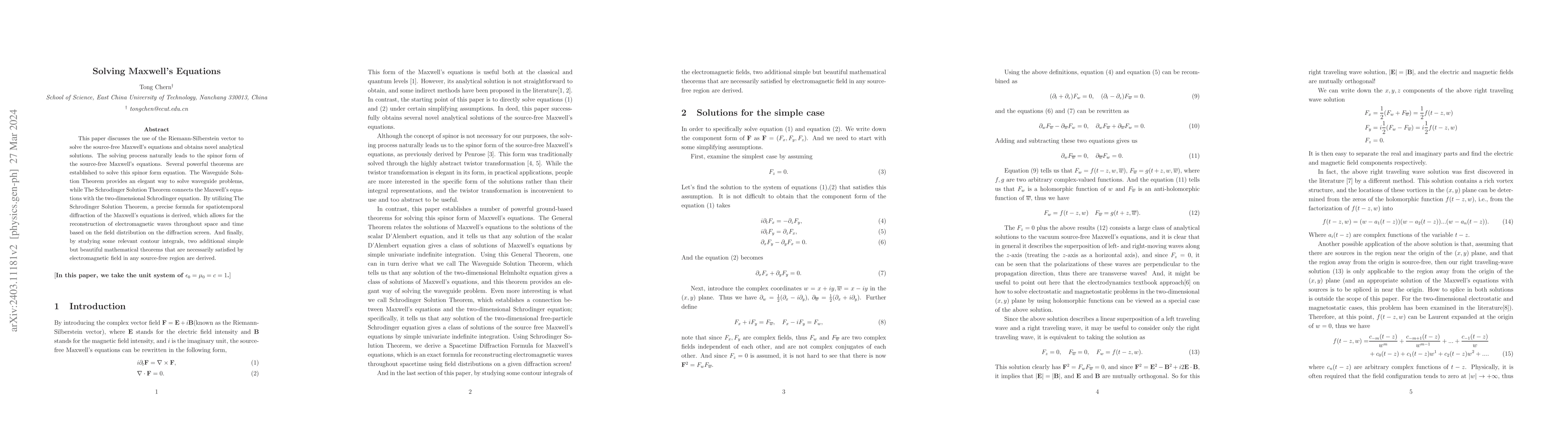 Thumbnail for Solving Maxwell's Equations