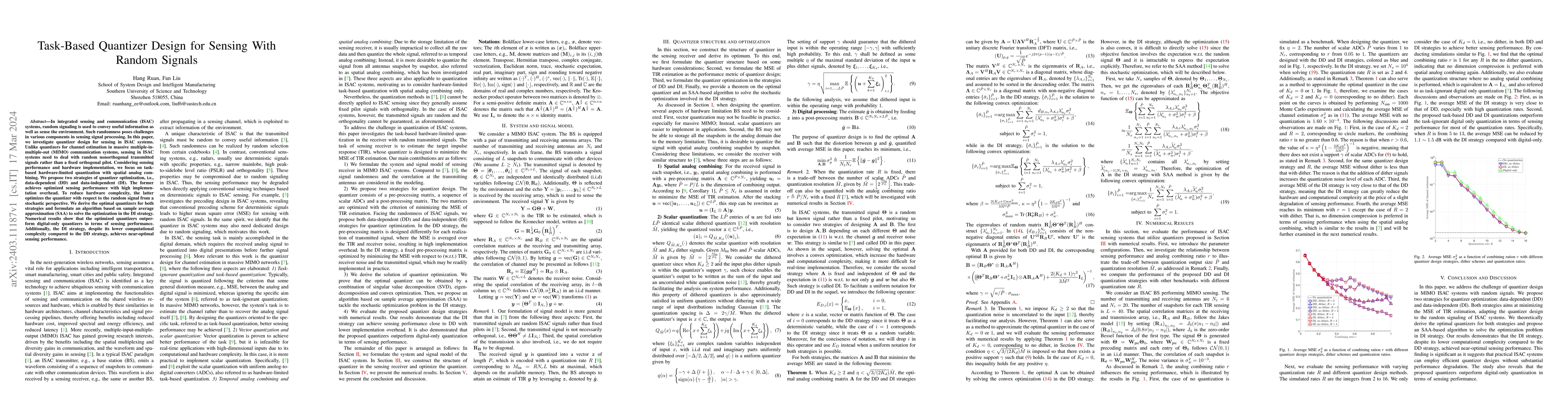 Thumbnail for Task-Based Quantizer Design for Sensing With Random Signals