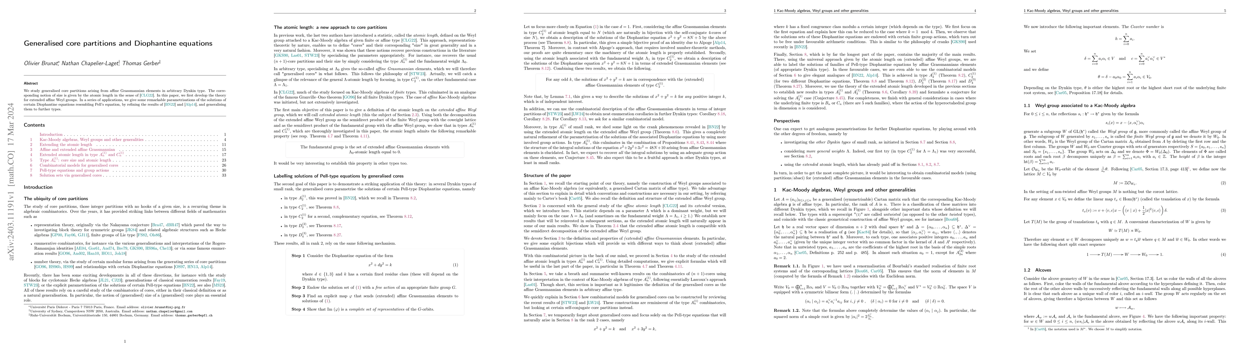 Thumbnail for Generalised core partitions and Diophantine equations