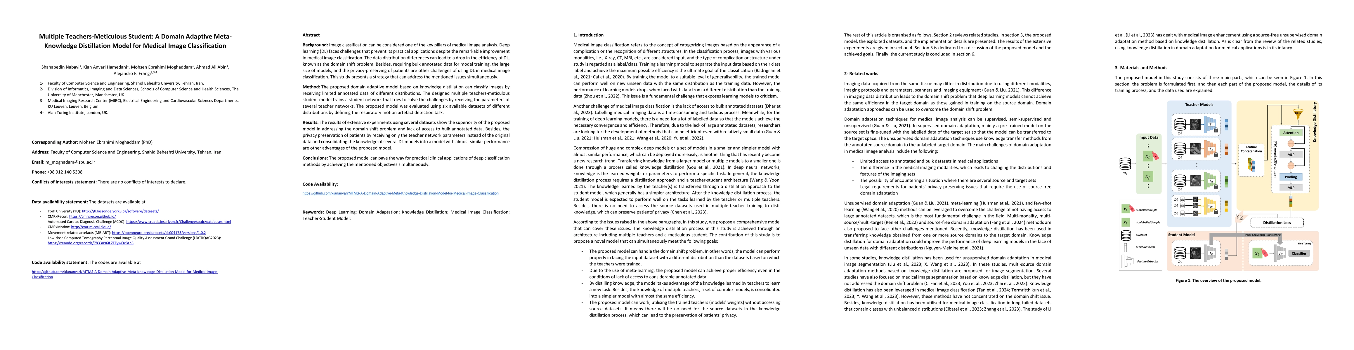 Thumbnail for Multiple Teachers-Meticulous Student: A Domain Adaptive Meta-Knowledge
  Distillation Model for Medical Image Classification