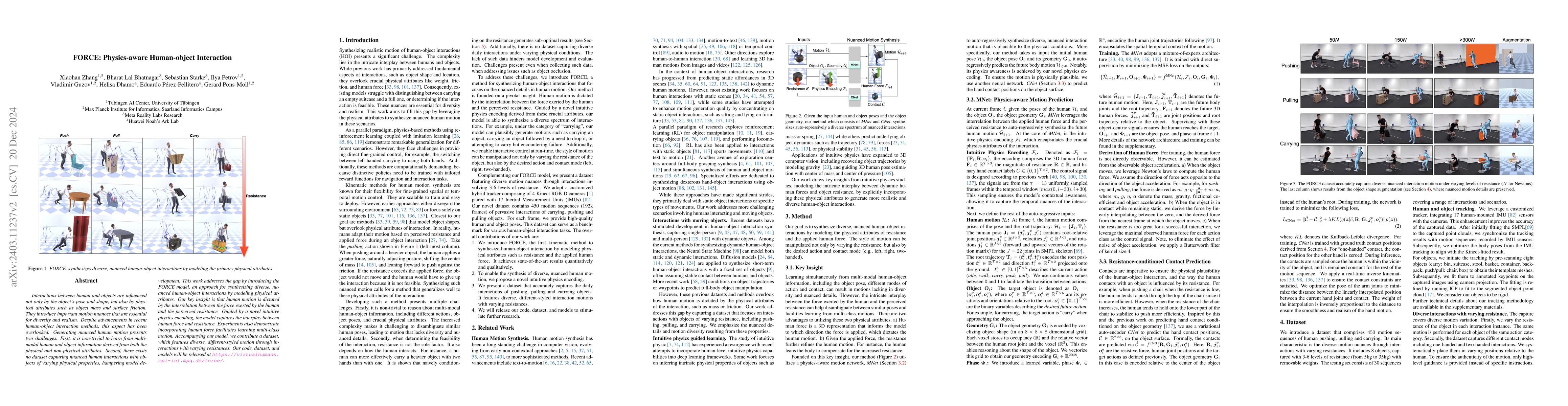 Thumbnail for FORCE: Dataset and Method for Intuitive Physics Guided Human-object
  Interaction