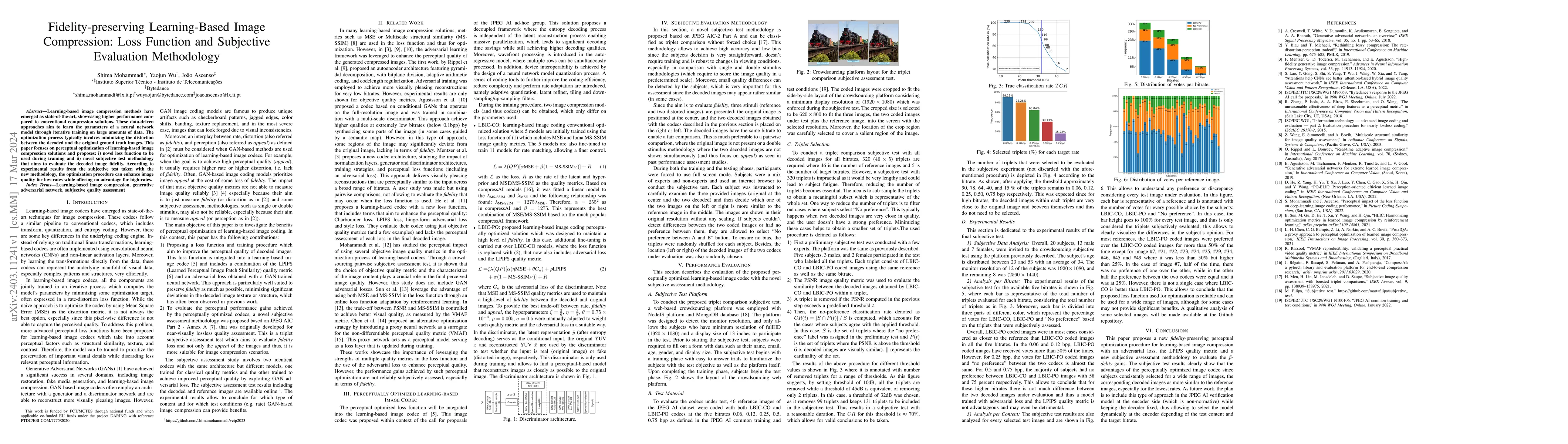 Thumbnail for Fidelity-preserving Learning-Based Image Compression: Loss Function and
  Subjective Evaluation Methodology