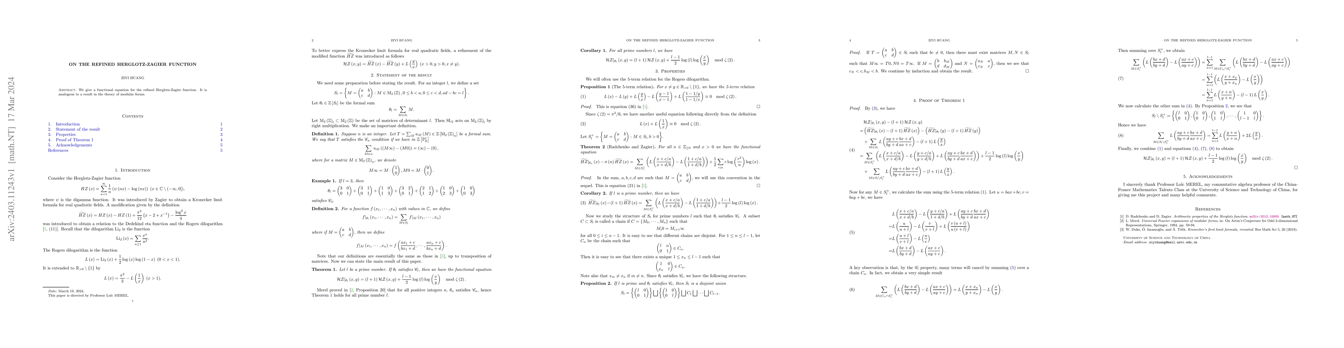 Thumbnail for On the refined Herglotz-Zagier function