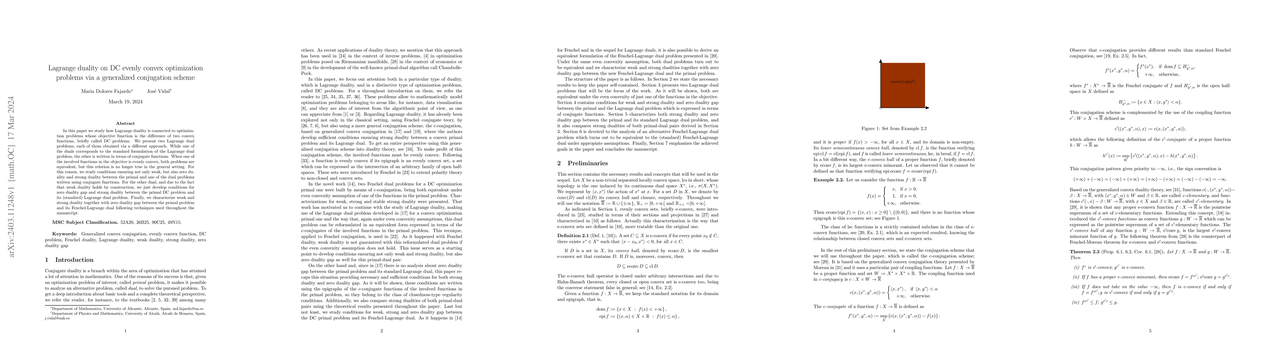 Thumbnail for Lagrange duality on DC evenly convex optimization problems via a
  generalized conjugation scheme
