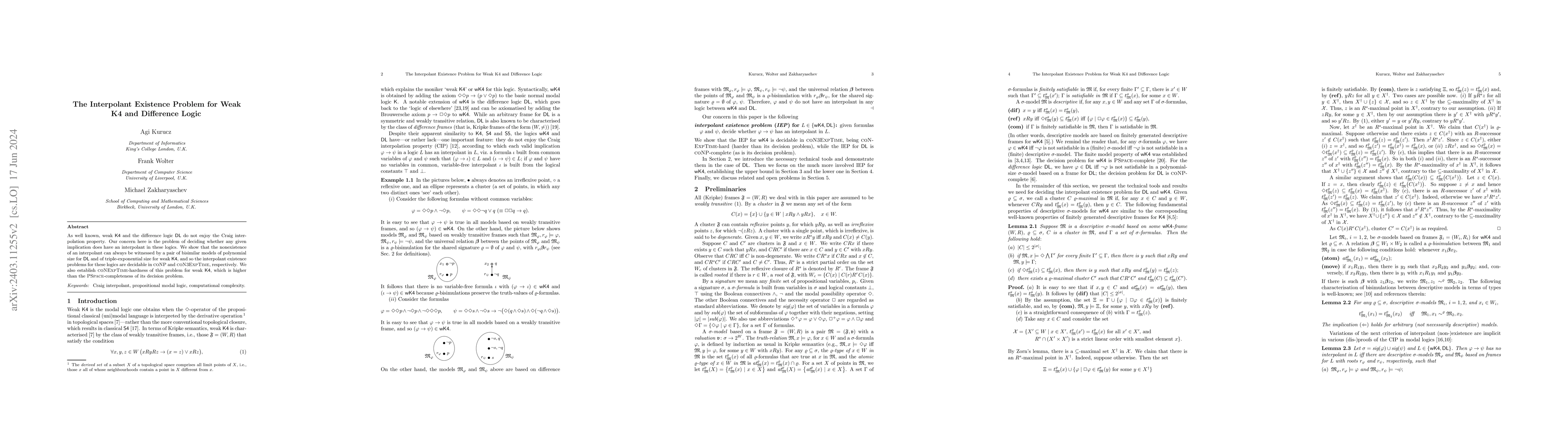 Thumbnail for The interpolant existence problem for weak K4 and difference logic