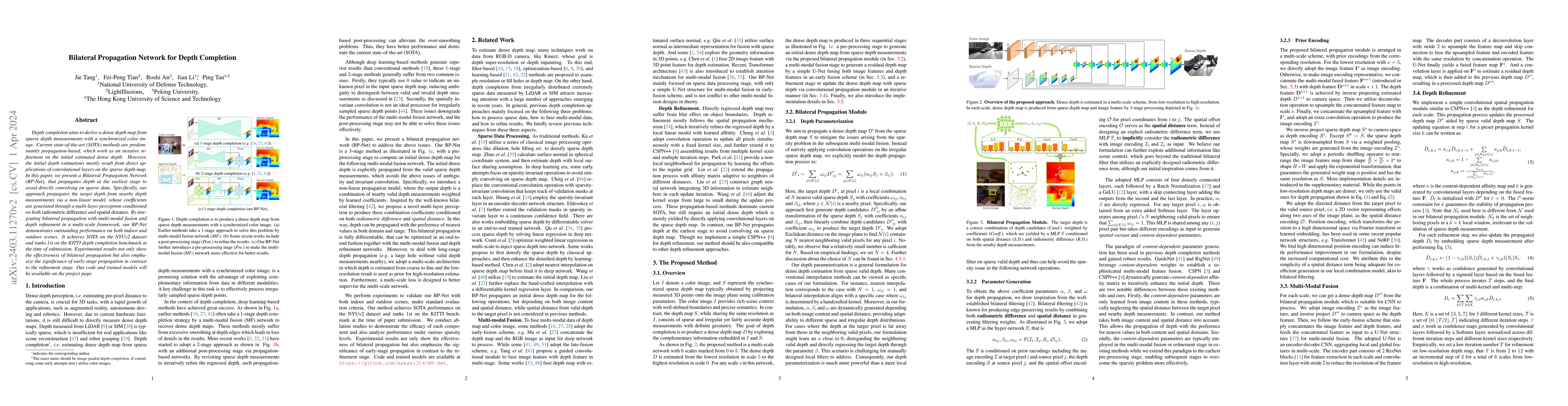 Thumbnail for Bilateral Propagation Network for Depth Completion