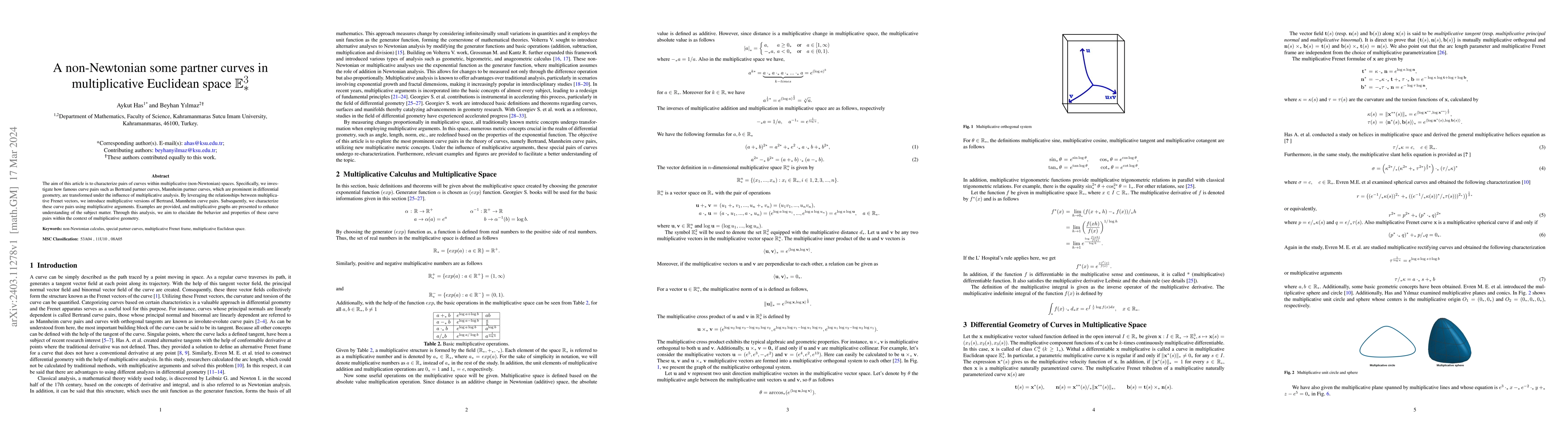 Thumbnail for A non-Newtonian some partner curves in multiplicative Euclidean space