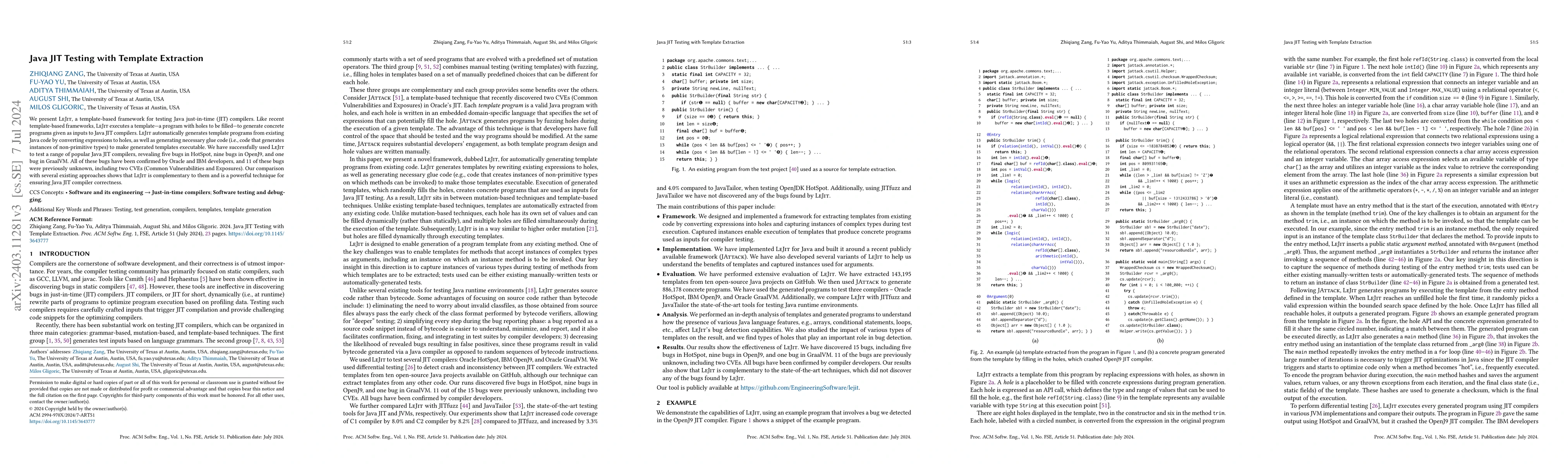 Thumbnail for Java JIT Testing with Template Extraction