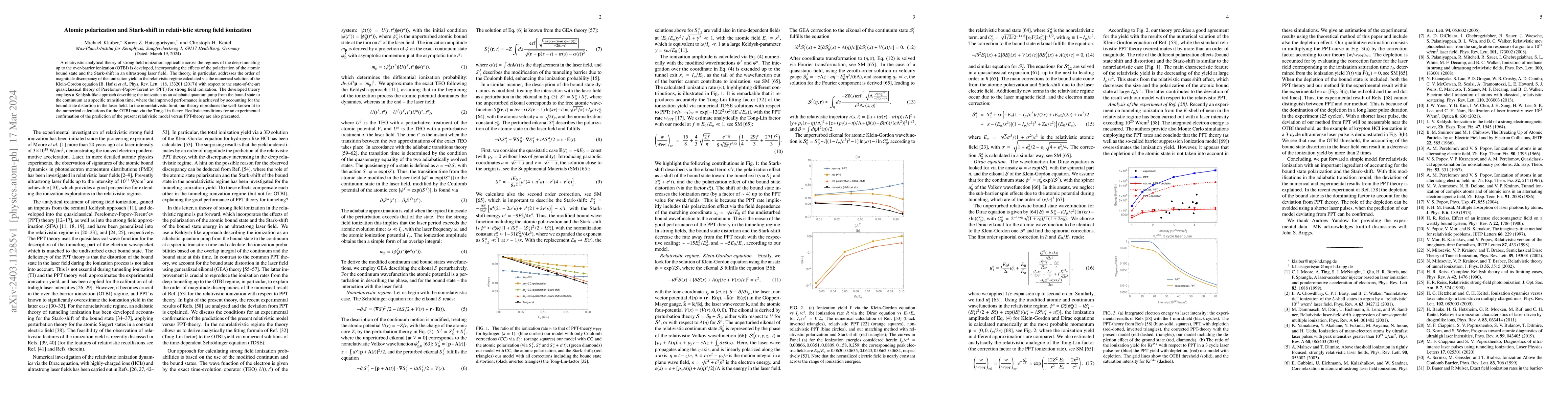 Thumbnail for Atomic polarization and Stark-shift in relativistic strong field
  ionization