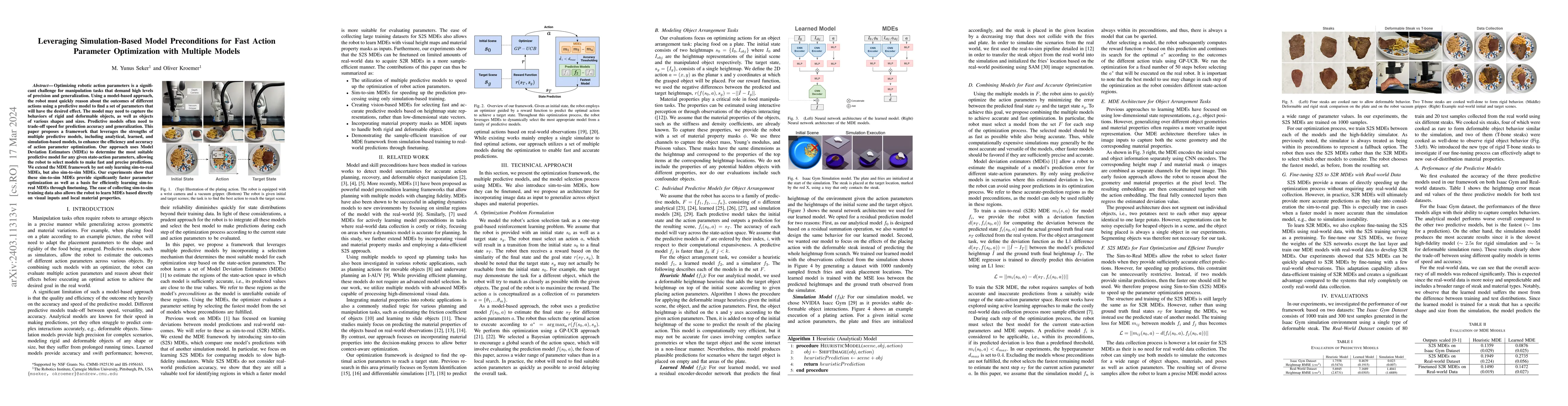 Thumbnail for Leveraging Simulation-Based Model Preconditions for Fast Action
  Parameter Optimization with Multiple Models