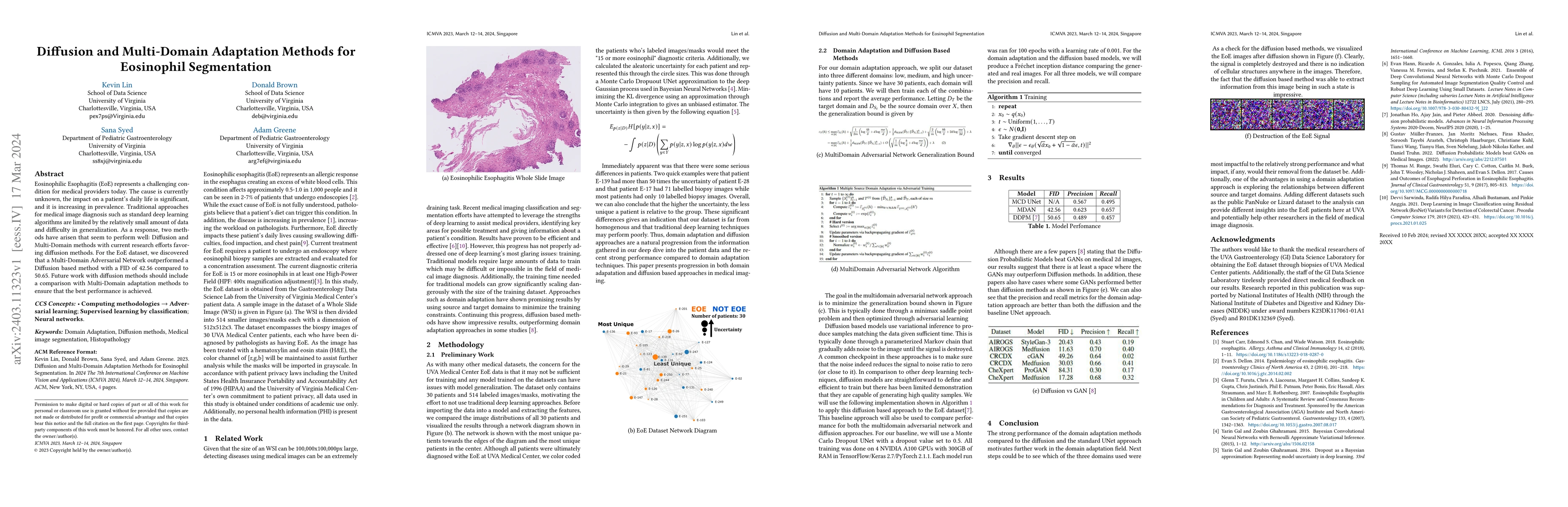 Thumbnail for Diffusion and Multi-Domain Adaptation Methods for Eosinophil
  Segmentation