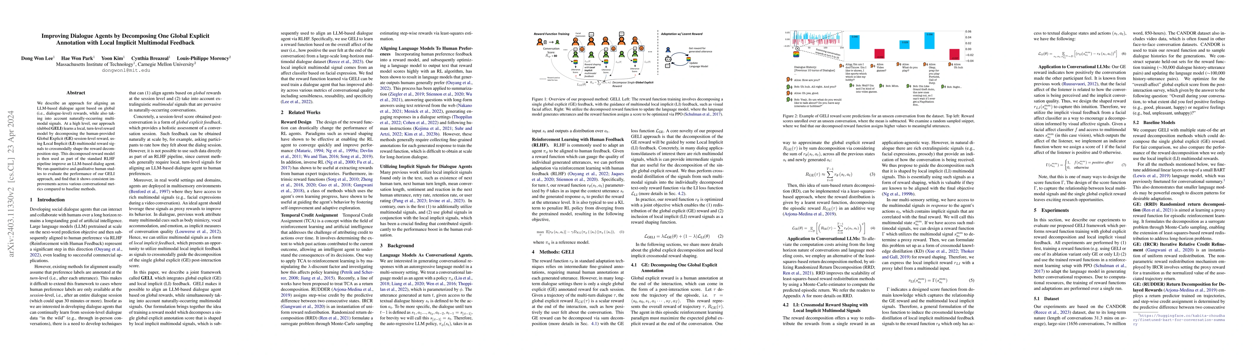 Thumbnail for Improving Dialogue Agents by Decomposing One Global Explicit Annotation
  with Local Implicit Multimodal Feedback