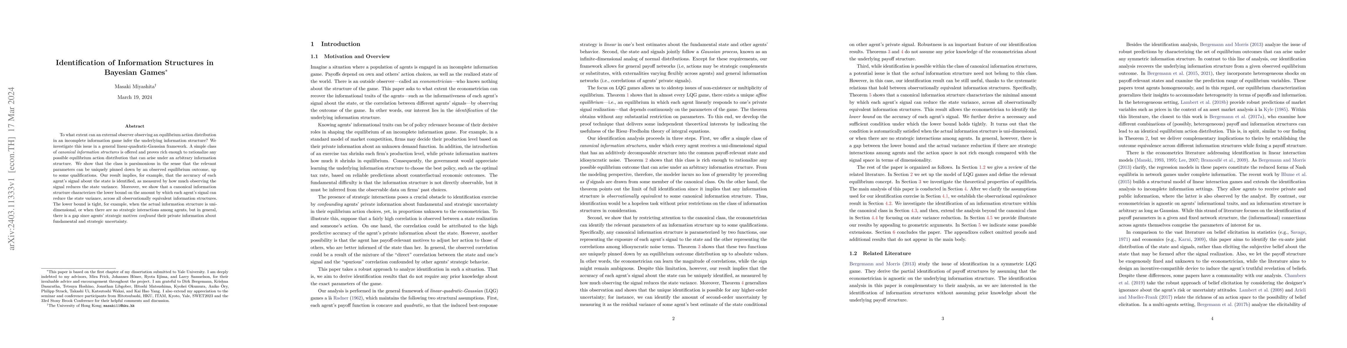 Thumbnail for Identification of Information Structures in Bayesian Games