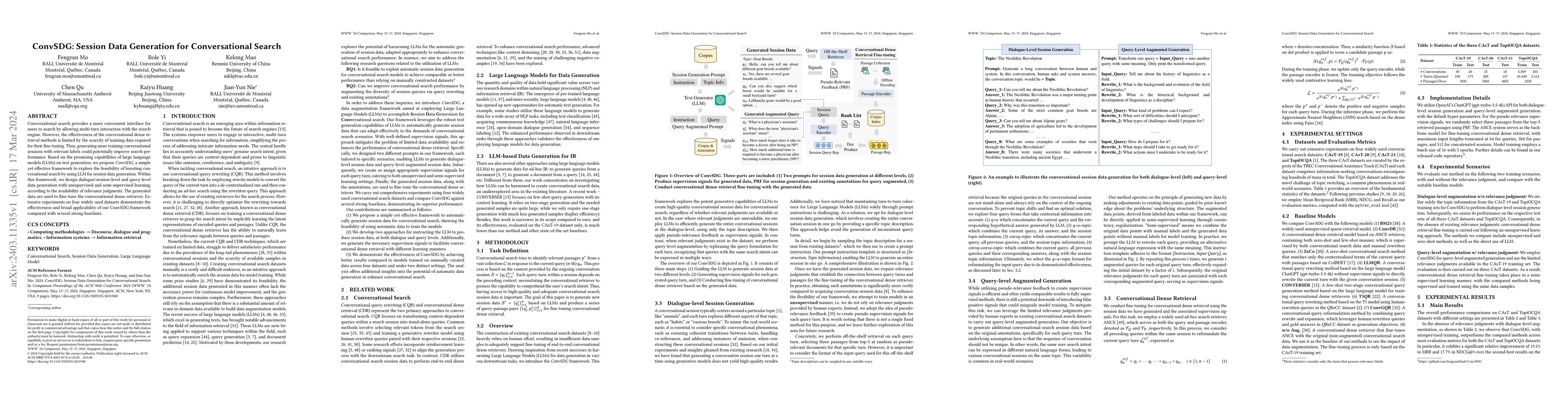 Thumbnail for ConvSDG: Session Data Generation for Conversational Search