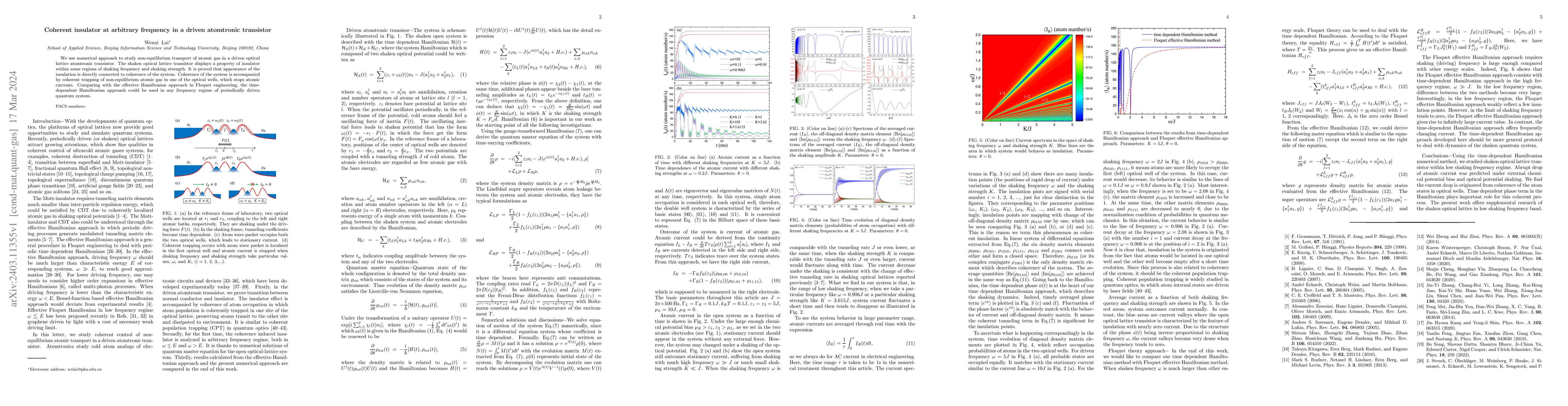 Thumbnail for Coherent insulator at arbitrary frequency in a driven atomtronic
  transistor