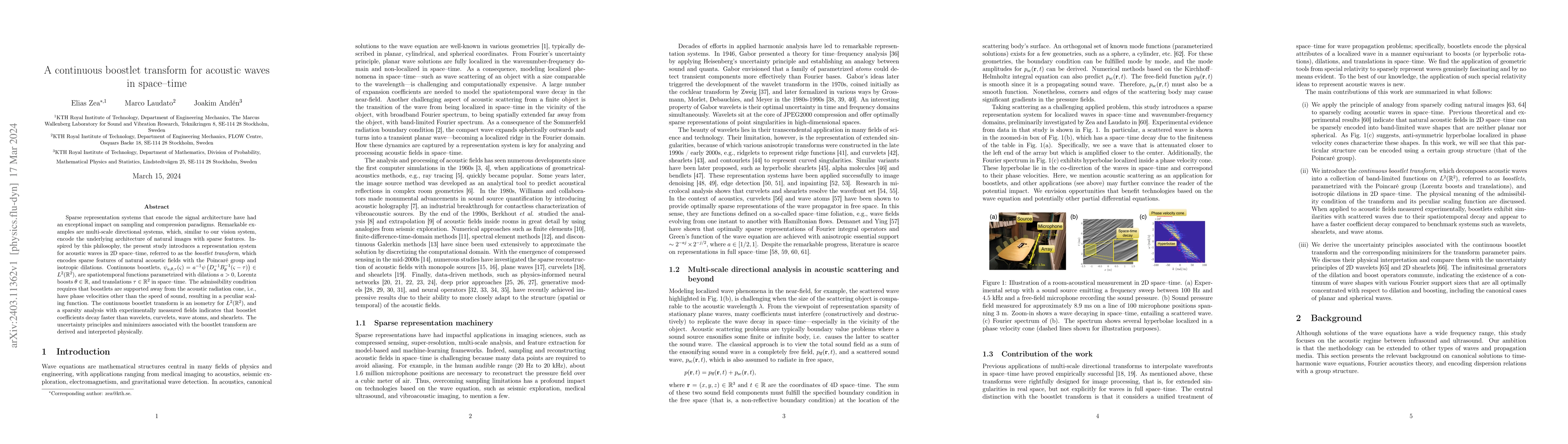Thumbnail for A continuous boostlet transform for acoustic waves in space-time
