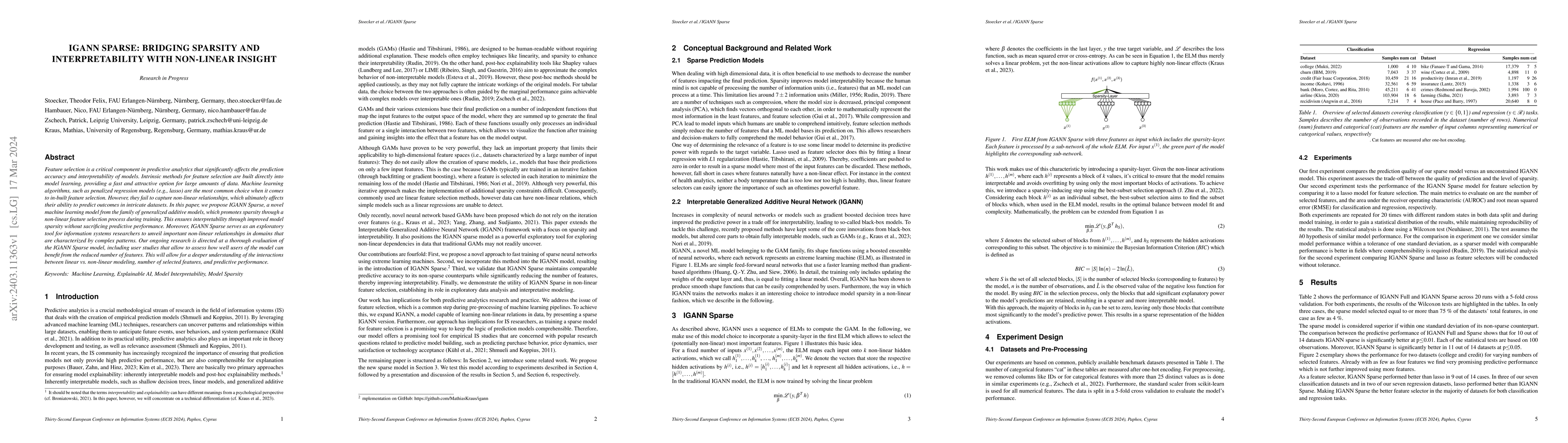 Thumbnail for IGANN Sparse: Bridging Sparsity and Interpretability with Non-linear
  Insight