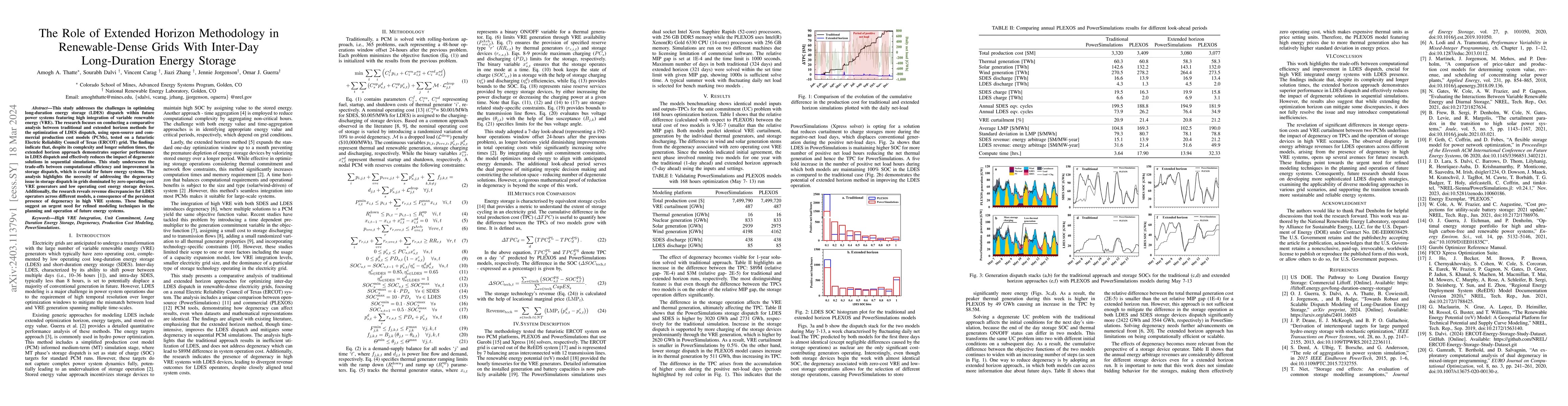 Thumbnail for The Role of Extended Horizon Methodology in Renewable-Dense Grids With
  Inter-Day Long-Duration Energy Storage