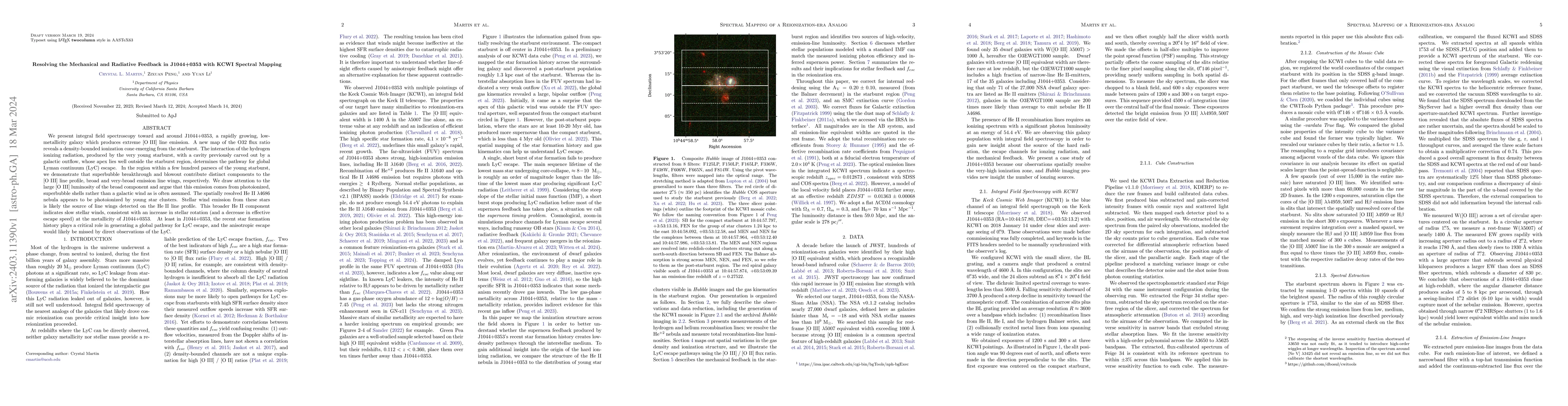 Thumbnail for Resolving the Mechanical and Radiative Feedback in J1044+0353 with KCWI
  Spectral Mapping
