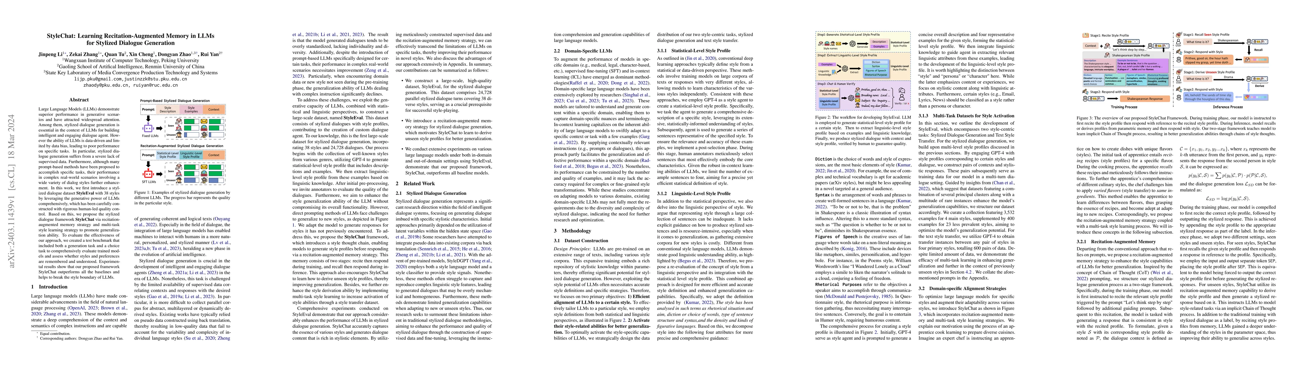 Thumbnail for StyleChat: Learning Recitation-Augmented Memory in LLMs for Stylized
  Dialogue Generation