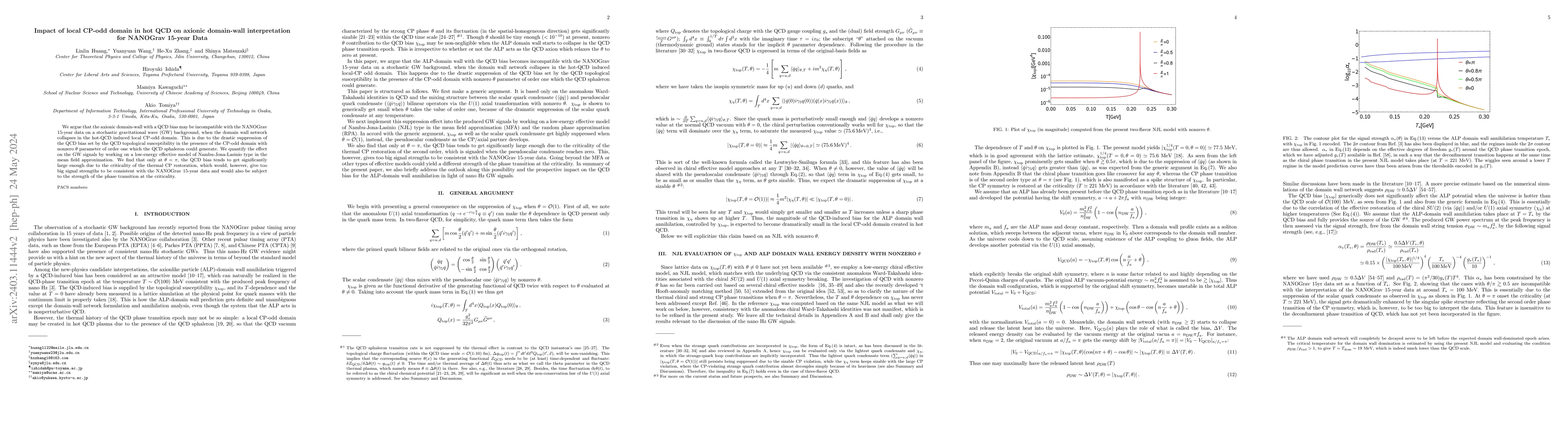 Thumbnail for Impact of local CP-odd domain in hot QCD on axionic domain-wall
  interpretation for NANOGrav 15-year Data