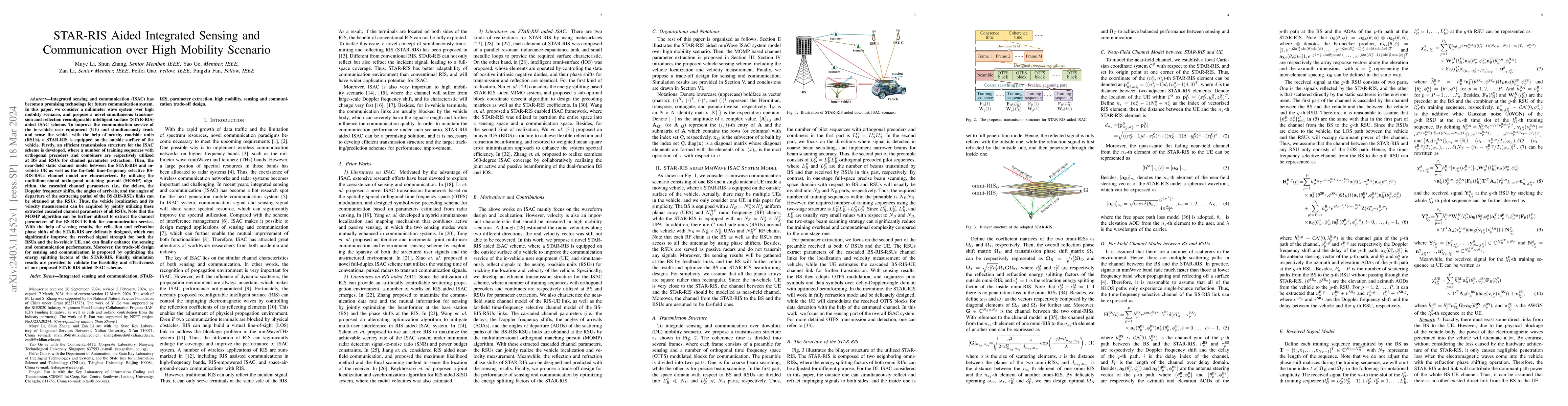 Thumbnail for STAR-RIS Aided Integrated Sensing and Communication over High Mobility
  Scenario