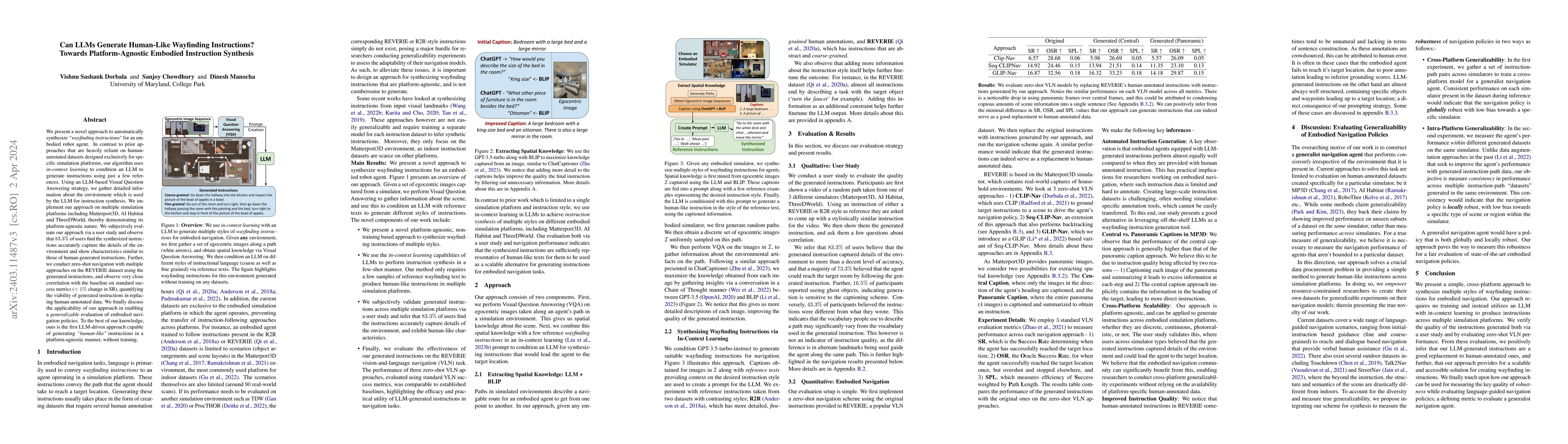 Thumbnail for Can LLMs Generate Human-Like Wayfinding Instructions? Towards
  Platform-Agnostic Embodied Instruction Synthesis