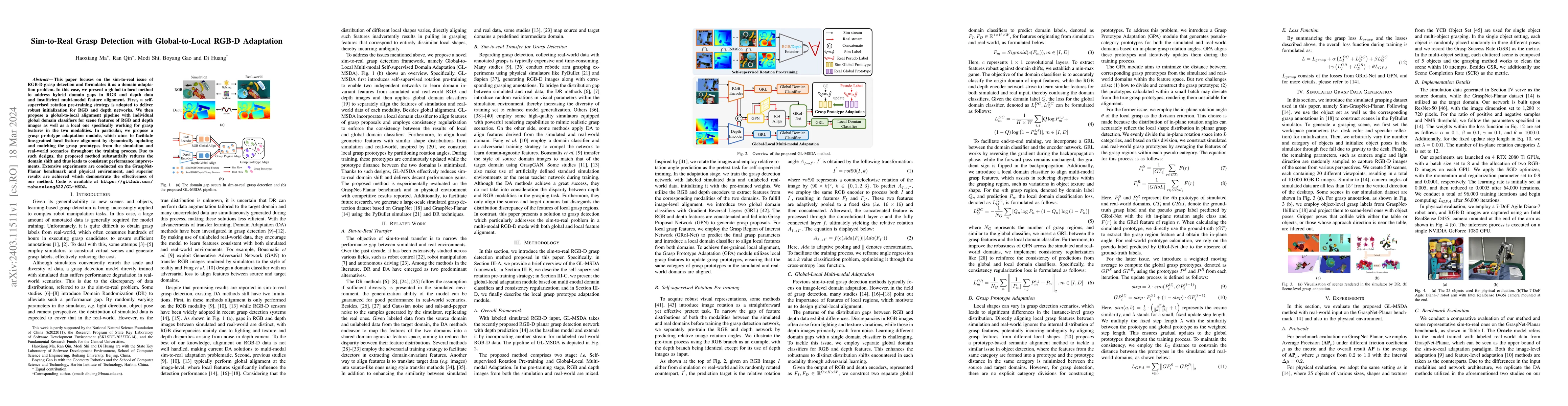 Thumbnail for Sim-to-Real Grasp Detection with Global-to-Local RGB-D Adaptation