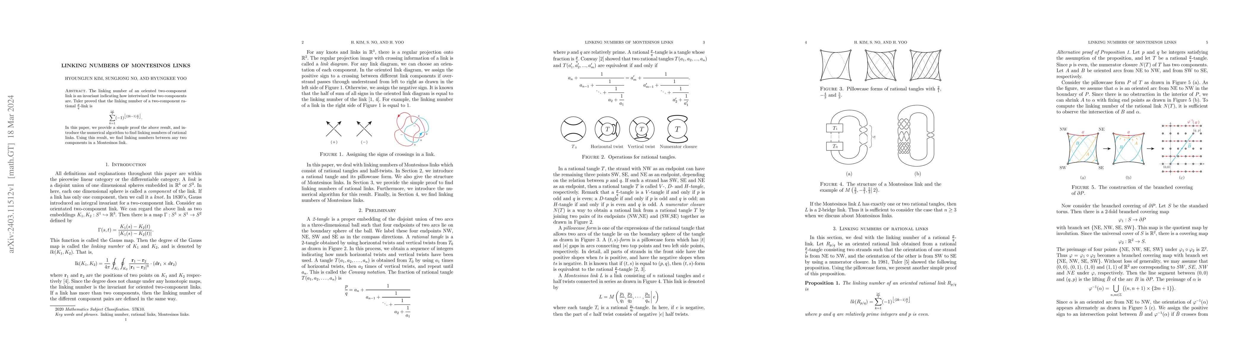 Thumbnail for Linking numbers of Montesinos links