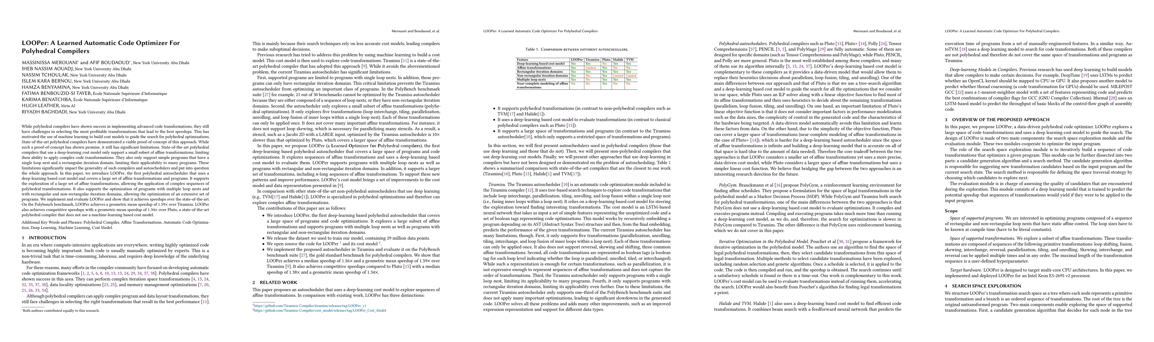 Thumbnail for LOOPer: A Learned Automatic Code Optimizer For Polyhedral Compilers
