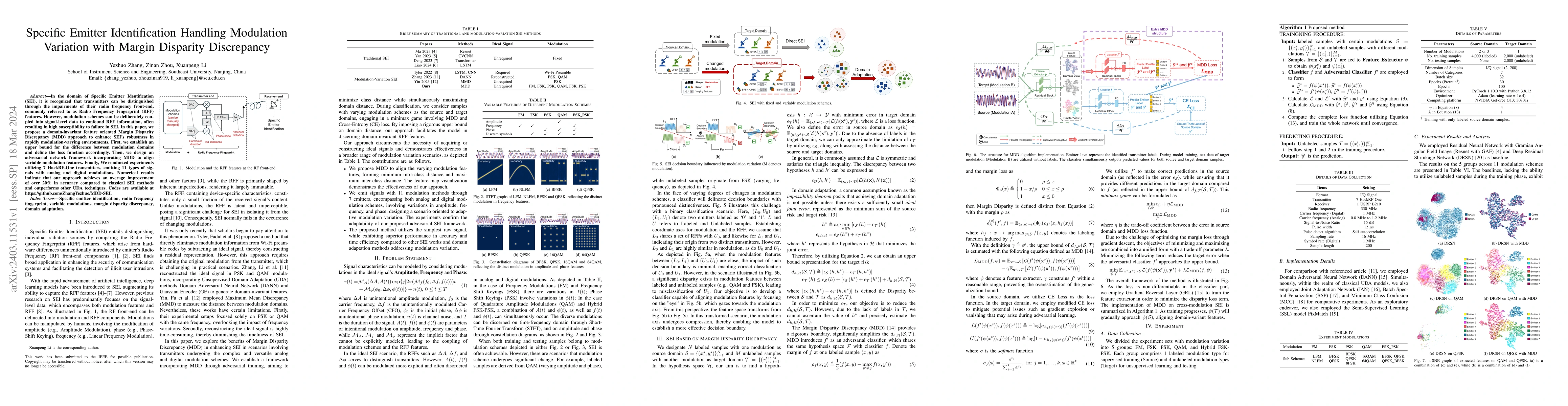 Thumbnail for Specific Emitter Identification Handling Modulation Variation with
  Margin Disparity Discrepancy