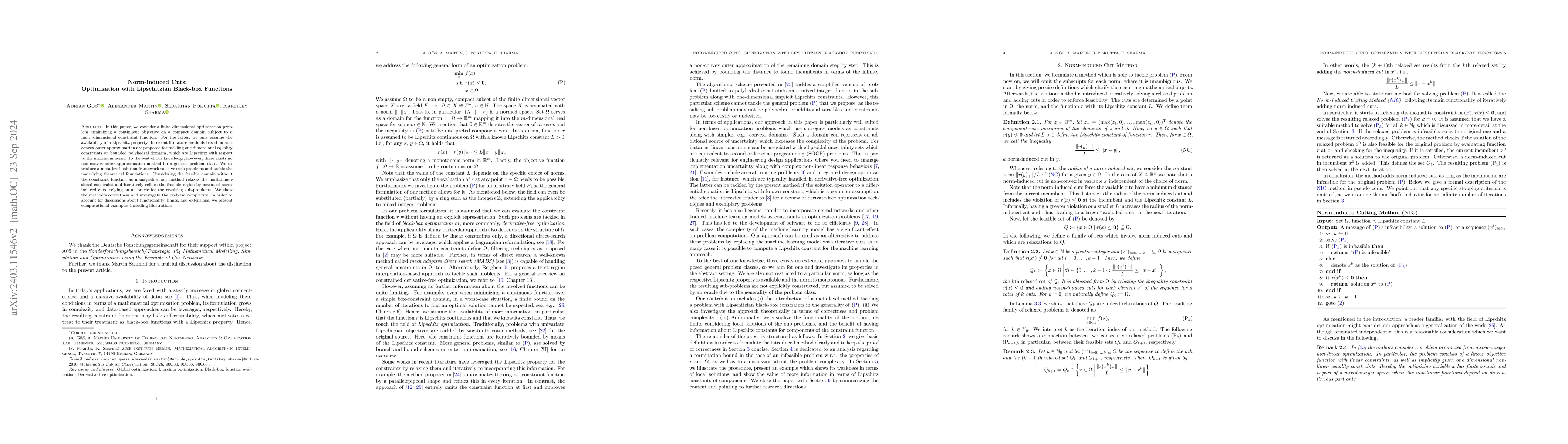 Thumbnail for Norm-induced Cuts: Optimization with Lipschitzian Black-box Functions