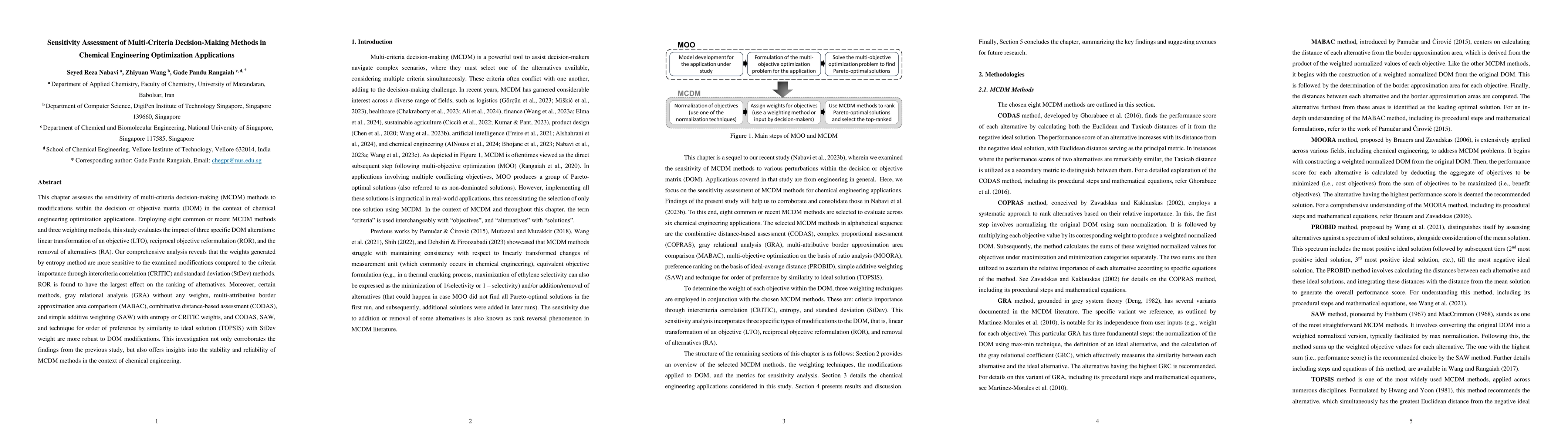 Thumbnail for Sensitivity Assessment of Multi-Criteria Decision-Making Methods in
  Chemical Engineering Optimization Applications