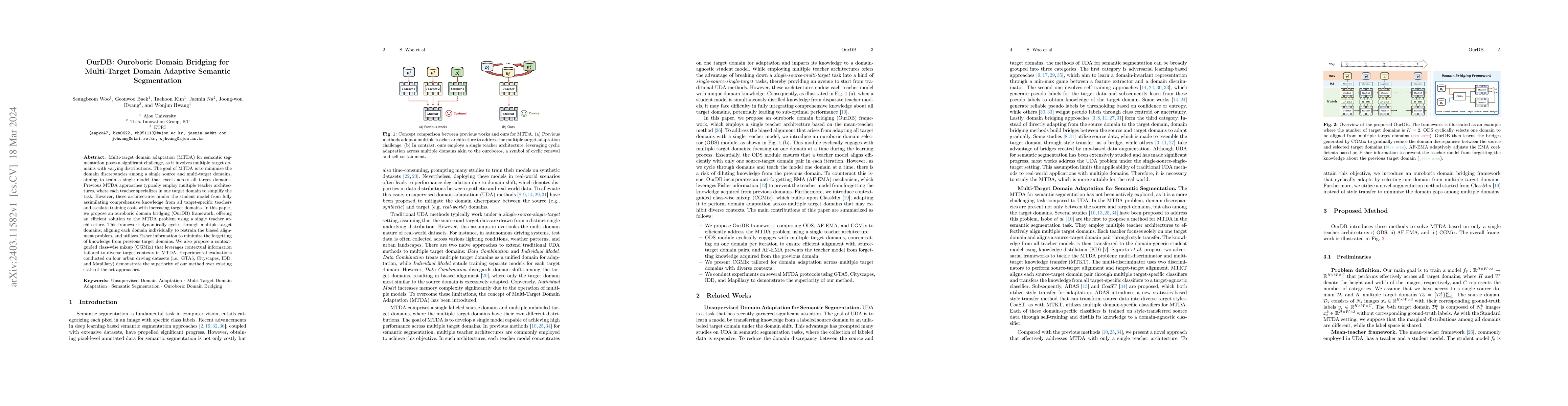 Thumbnail for OurDB: Ouroboric Domain Bridging for Multi-Target Domain Adaptive
  Semantic Segmentation