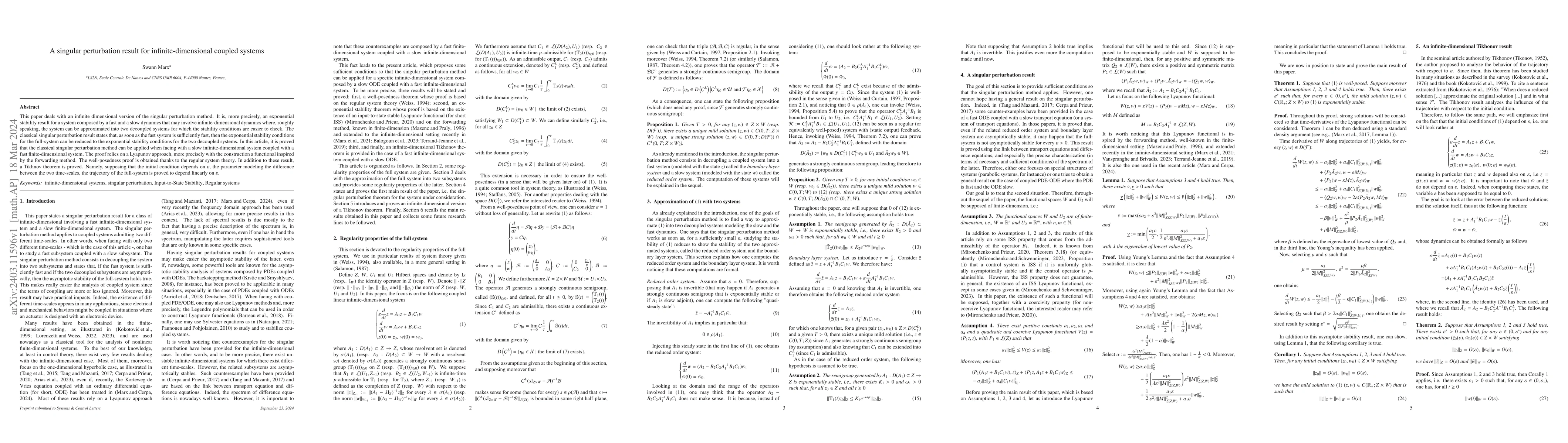 Thumbnail for A singular perturbation result for infinite-dimensional coupled systems