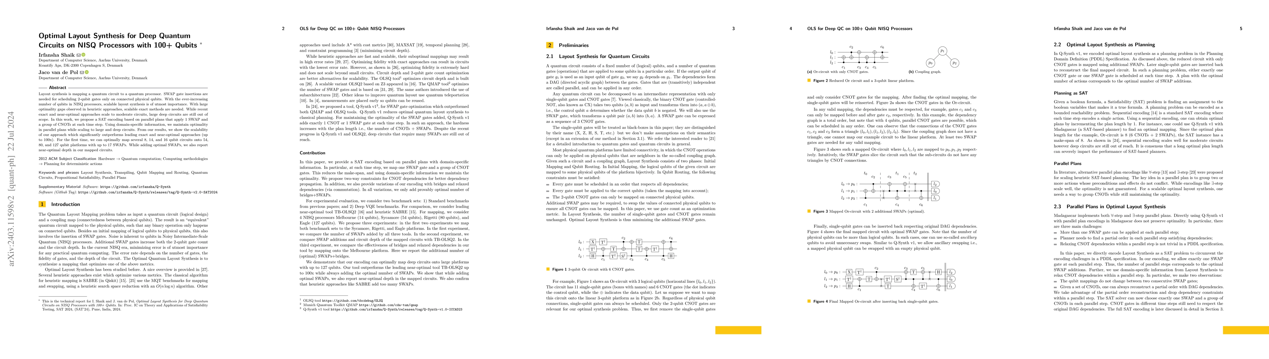 Thumbnail for Optimal Layout Synthesis for Deep Quantum Circuits on NISQ Processors
  with 100+ Qubits