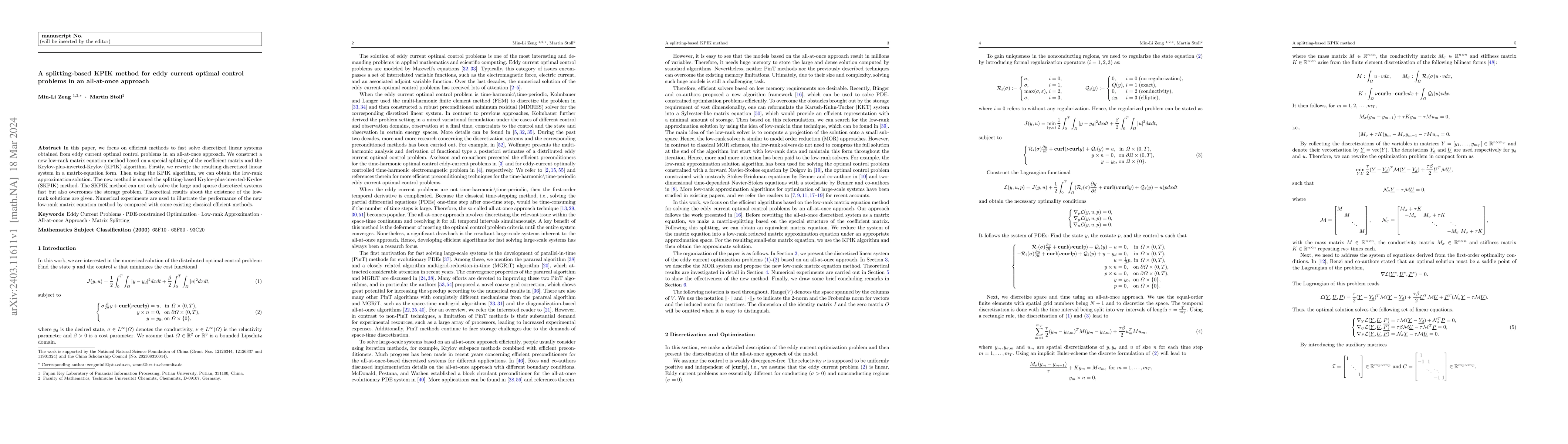 Thumbnail for A splitting-based KPIK method for eddy current optimal control problems
  in an all-at-once approach