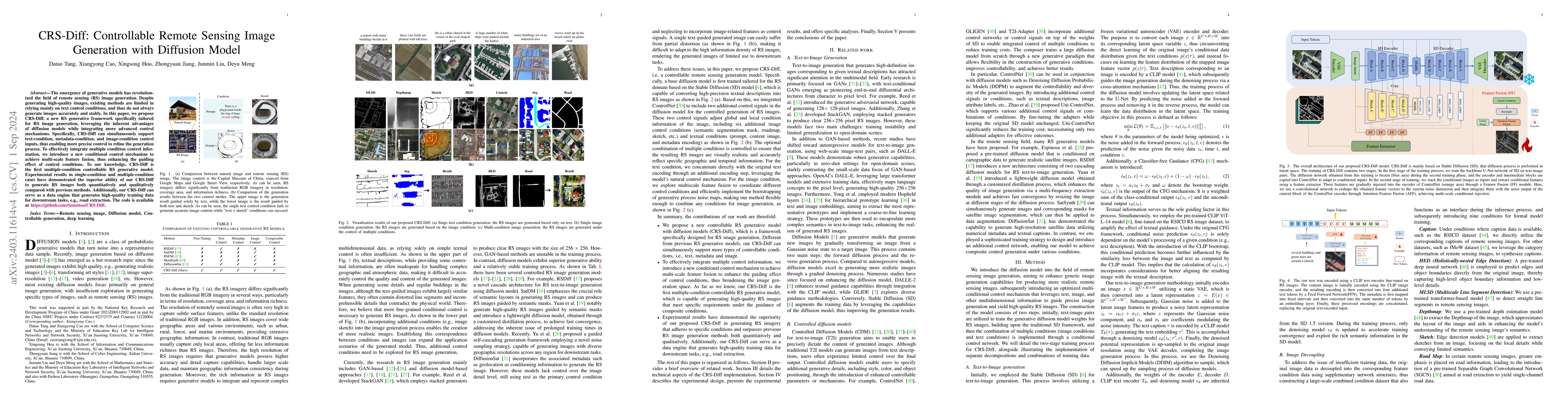 Thumbnail for CRS-Diff: Controllable Generative Remote Sensing Foundation Model