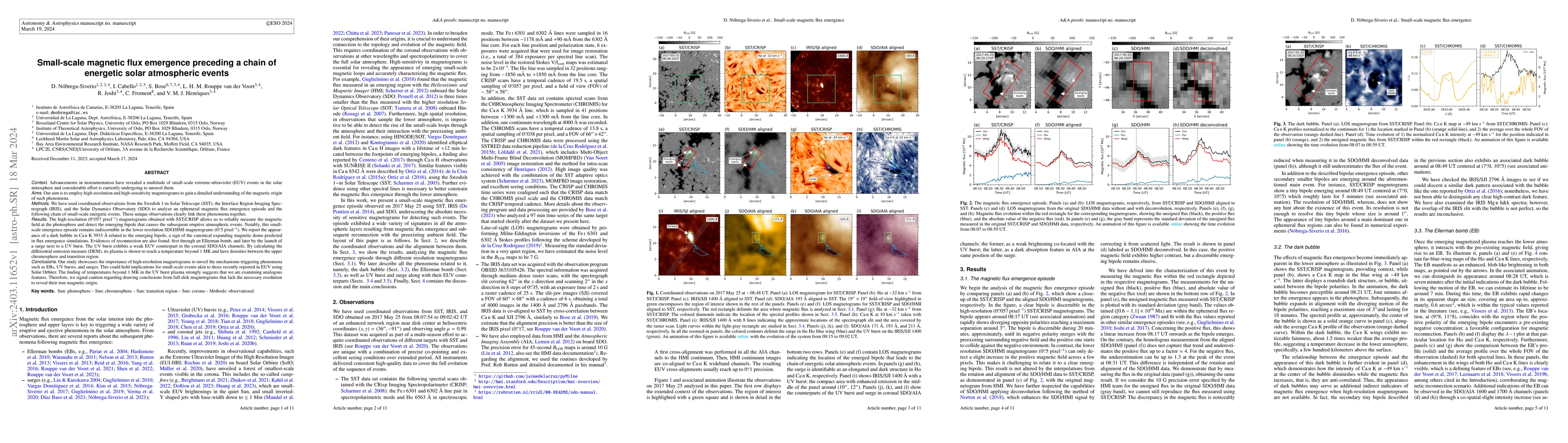 Thumbnail for Small-scale magnetic flux emergence preceding a chain of energetic solar
  atmospheric events