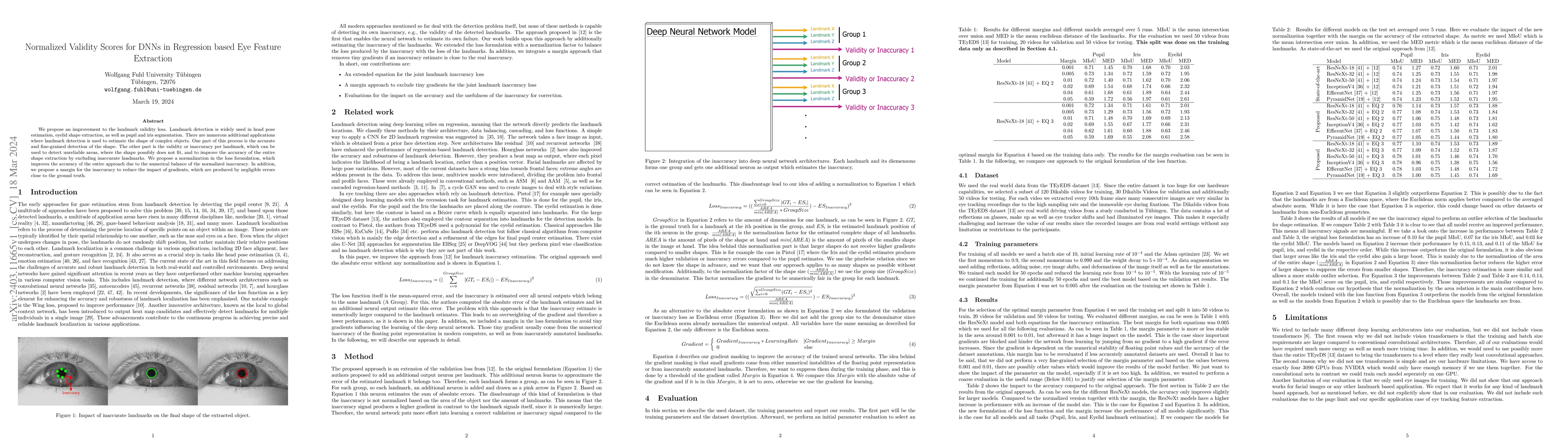 Thumbnail for Normalized Validity Scores for DNNs in Regression based Eye Feature
  Extraction