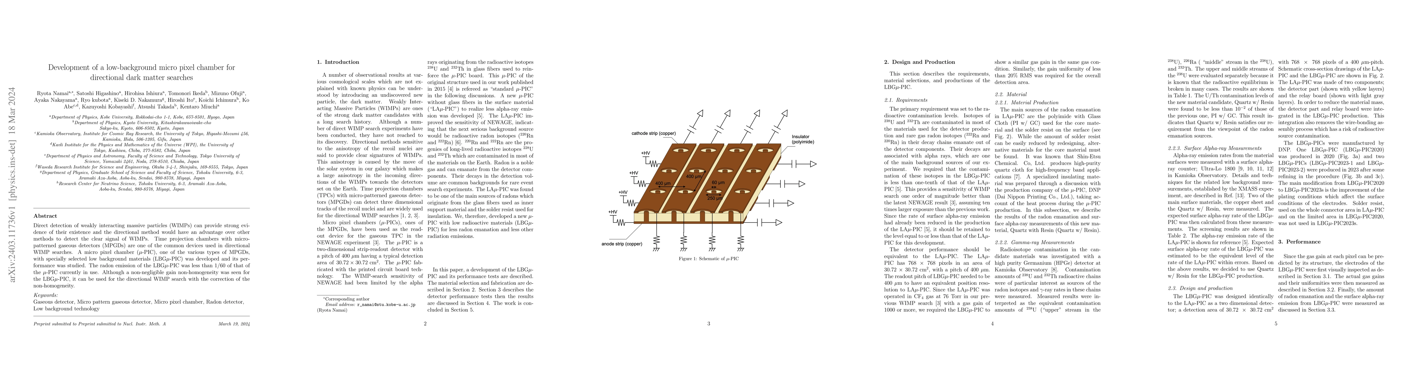 Thumbnail for Development of a low-background micro pixel chamber for directional dark
  matter searches