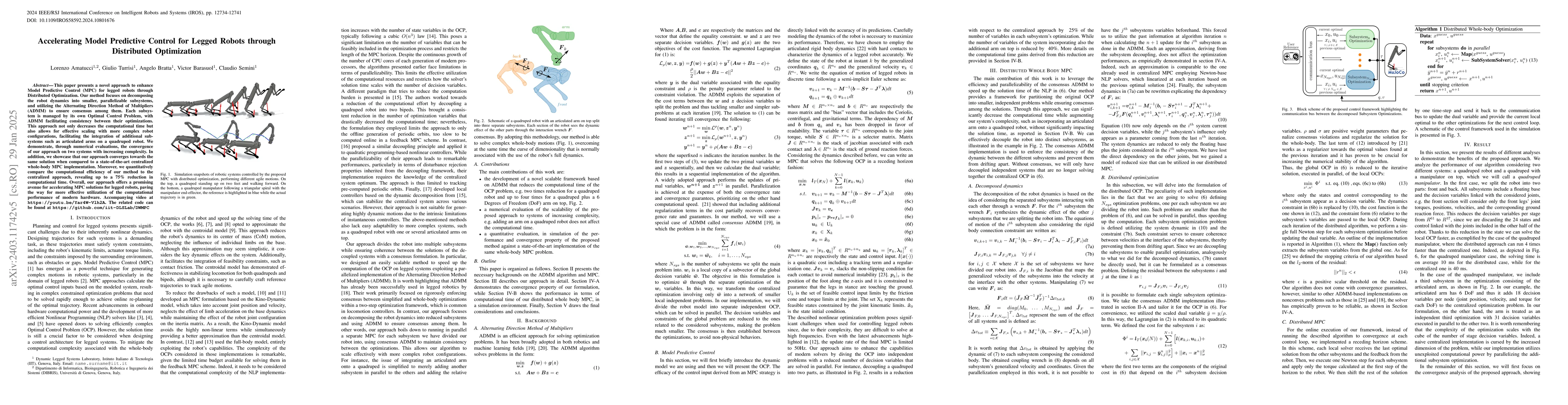 Thumbnail for Accelerating Model Predictive Control for Legged Robots through
  Distributed Optimization