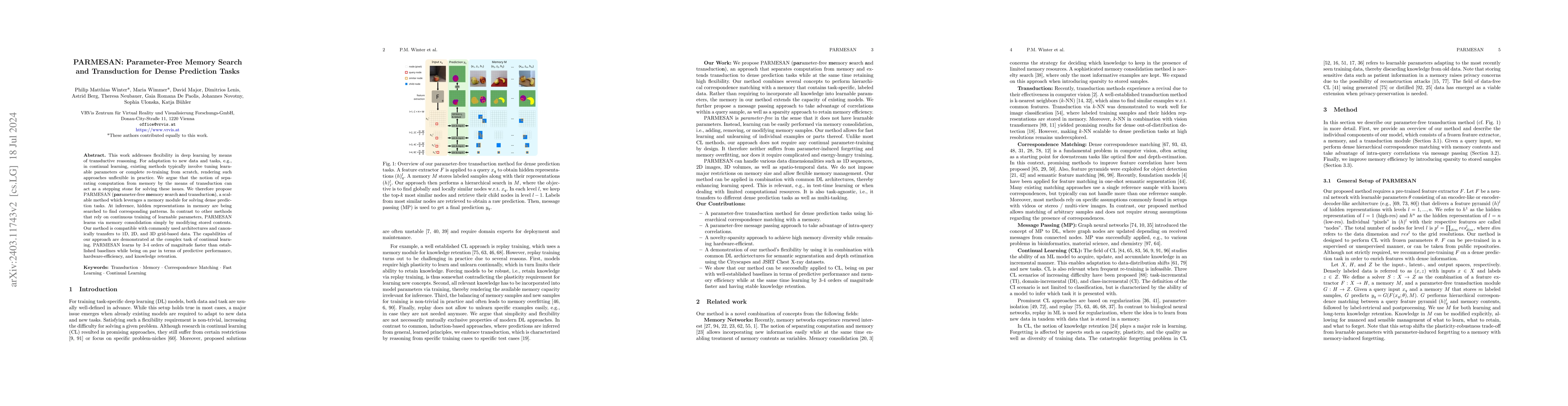 Thumbnail for PARMESAN: Parameter-Free Memory Search and Transduction for Dense
  Prediction Tasks
