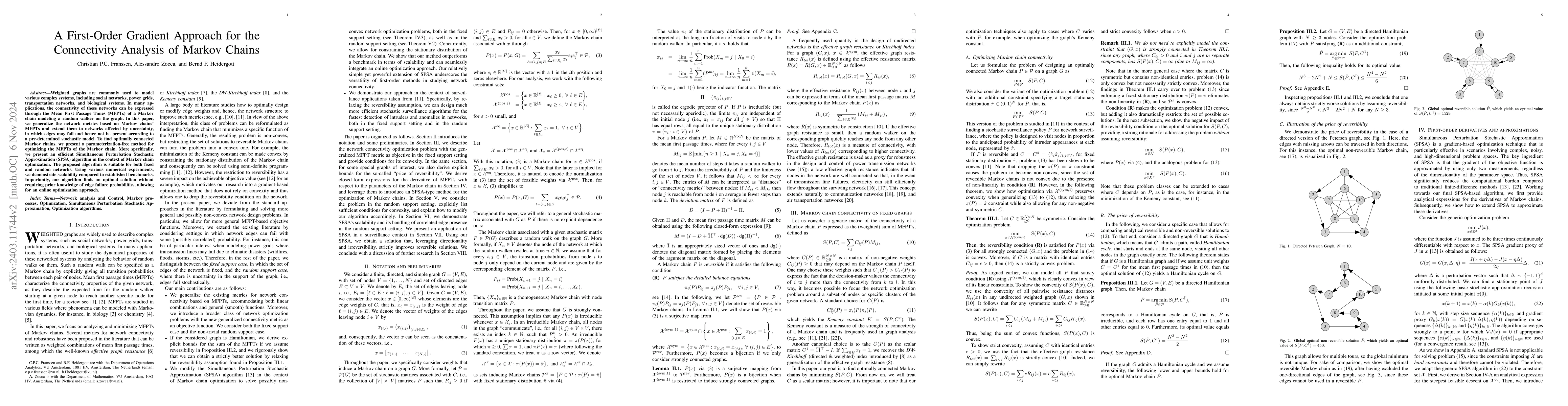 Thumbnail for A First-Order Gradient Approach for the Connectivity Analysis of
  Weighted Graphs