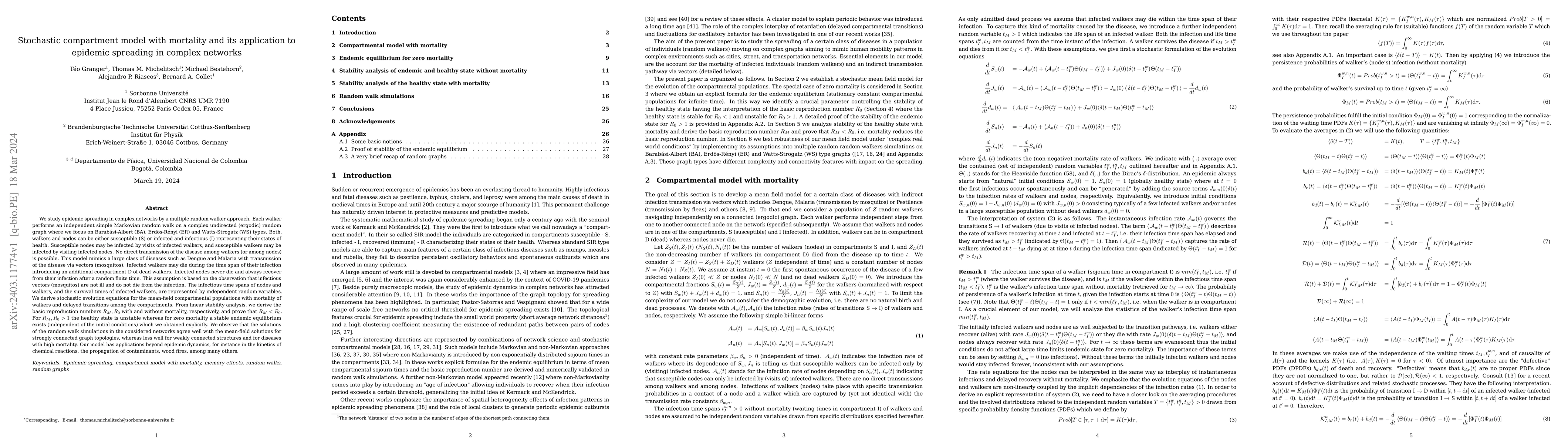 Thumbnail for Stochastic compartment model with mortality and its application to
  epidemic spreading in complex networks