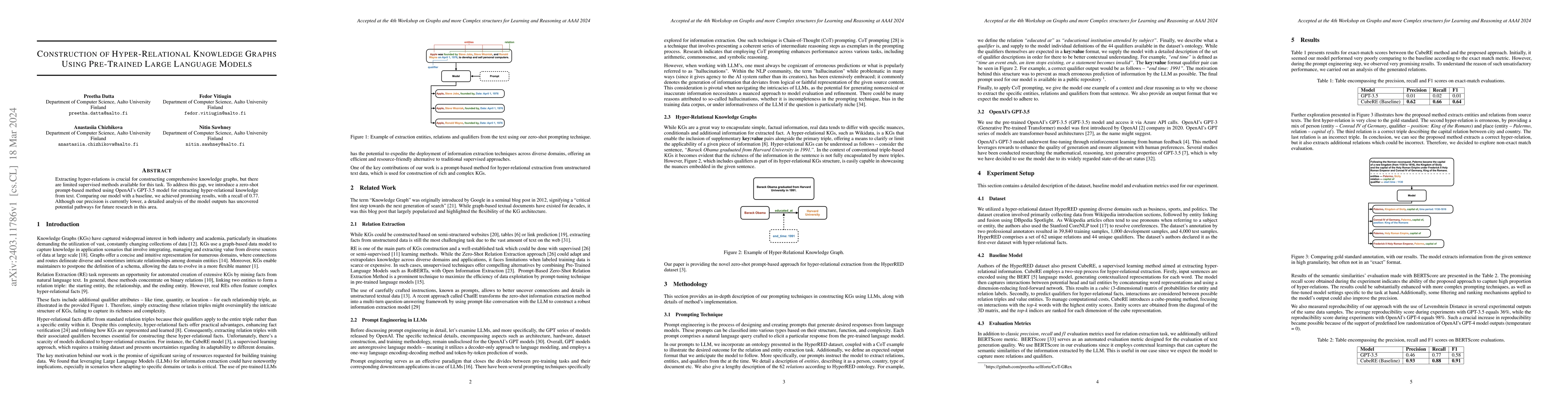 Thumbnail for Construction of Hyper-Relational Knowledge Graphs Using Pre-Trained
  Large Language Models