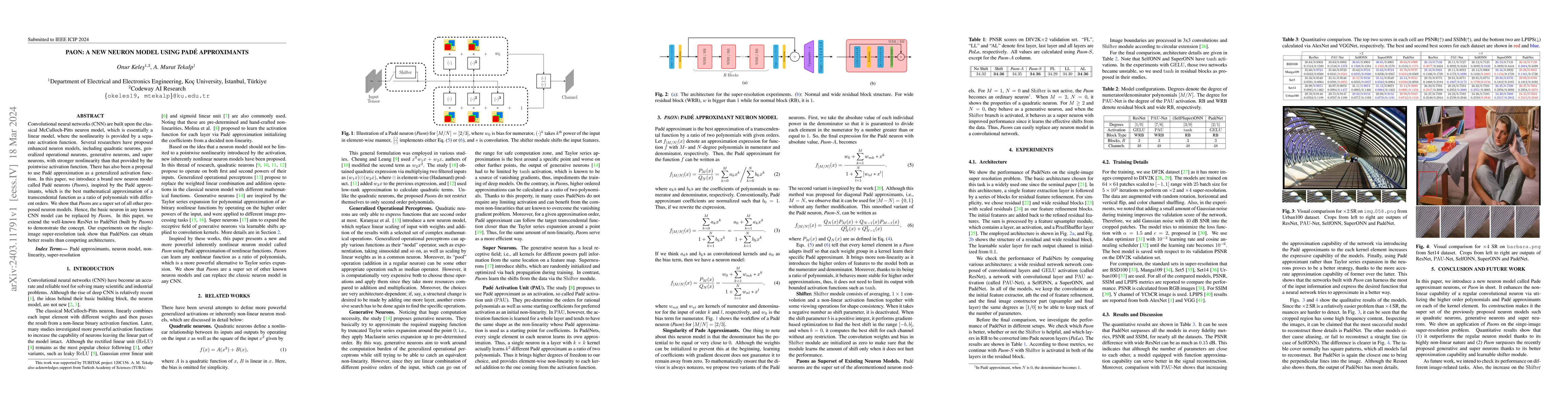 Thumbnail for PAON: A New Neuron Model using Pad\'e Approximants