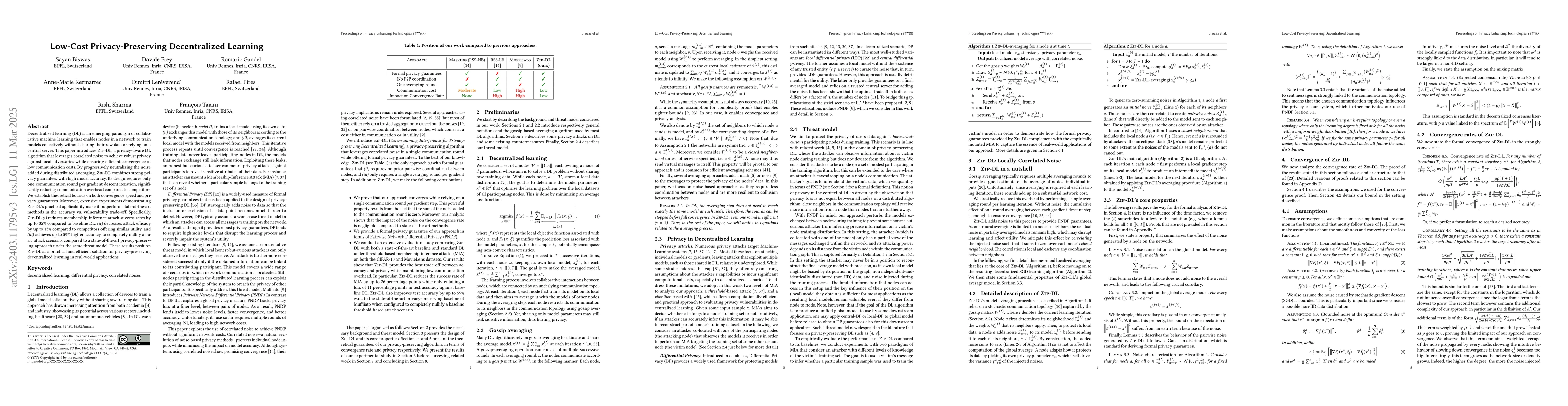 Thumbnail for Low-Cost Privacy-Aware Decentralized Learning